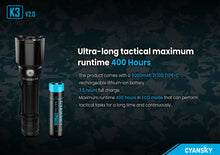 Load image into Gallery viewer, K3 V2 High-performance Long-distance Tactical Flashlight
